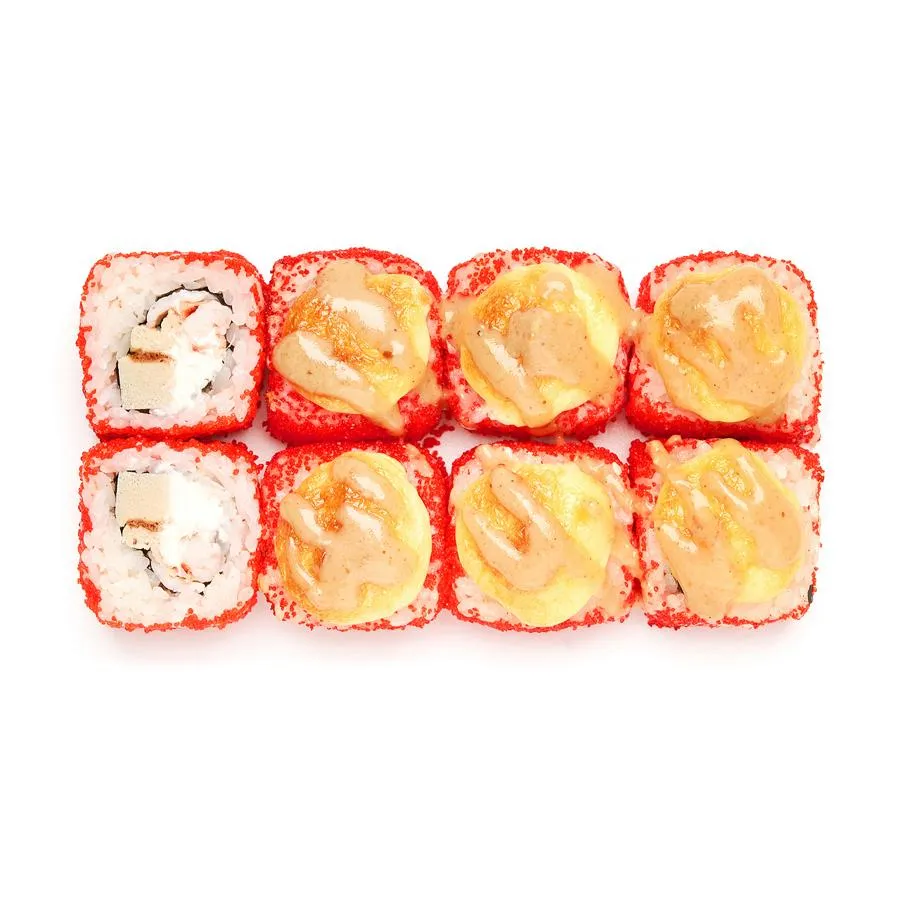 Запечённая калифорния с креветками