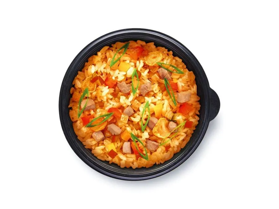 Чесночный рис с курицей